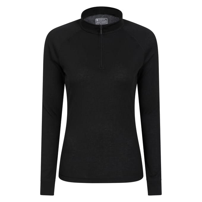 Mountain Warehouse Dames/Dames Talus Zip Neck Thermo met lange mouwen (Zwart)