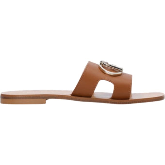 Liu Jo Platte Dames Sandalen Met Logo - Bruin - Maat 38