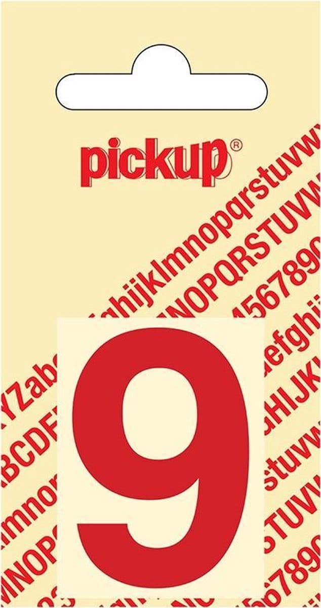 Pickup plakcijfer Helvetica 40 mm - rood 9