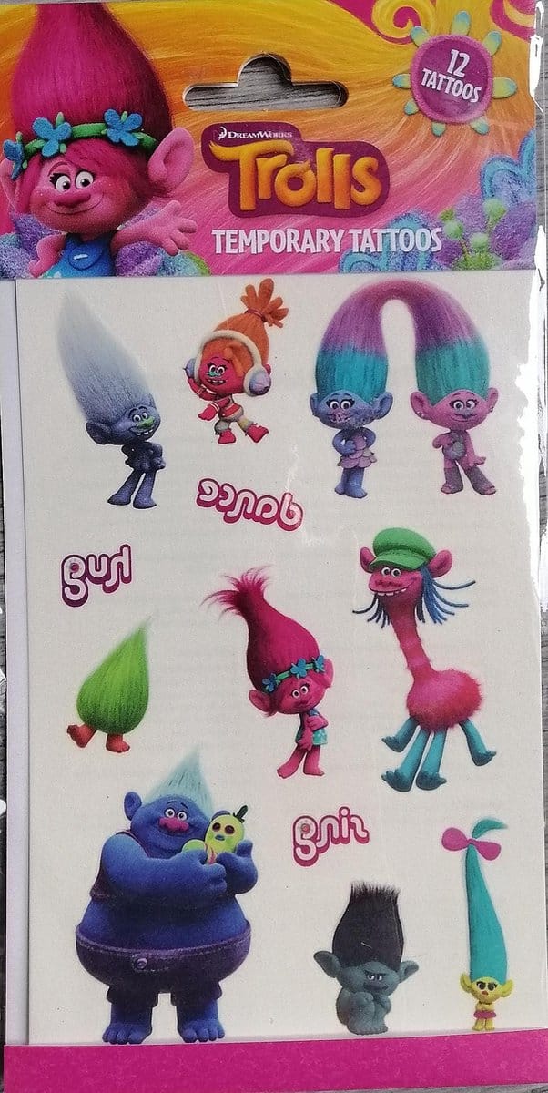 Funny Products, Trolls tattoos, 12 stuks