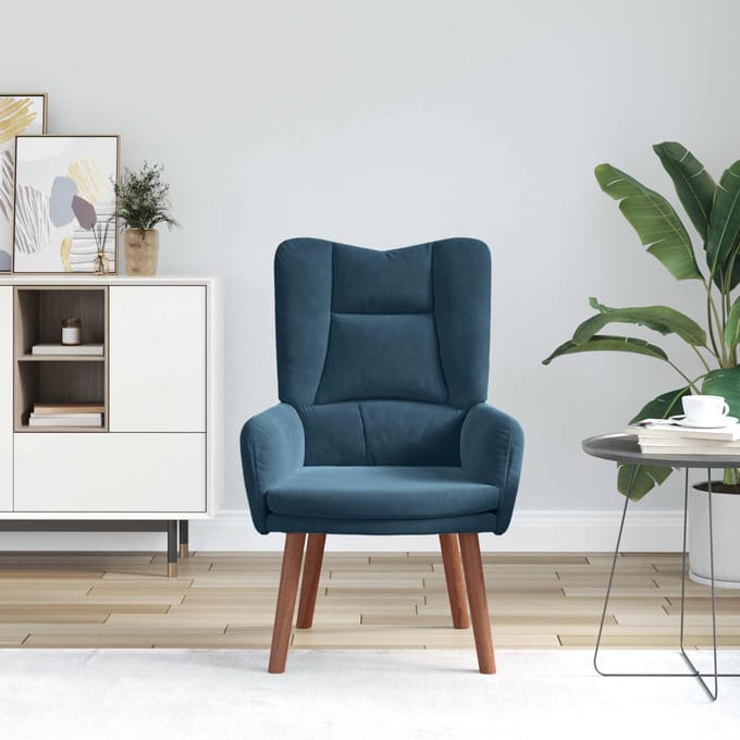 vidaXL - Fauteuil - Blauw - 63 - x - 67 - x - 94 - cm - Fluweel