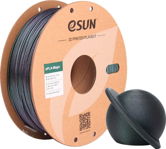 eSun ePLA-Magic Donkergroen glitter / Dark twinkling green 1 kg - 1.75mm - 3D printer filament