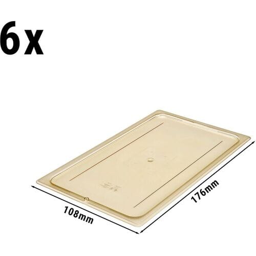 (6 stuks) CAMBRO H-PAN™ - Hittebestendige GN platte deksels 1/1 - Barnsteen