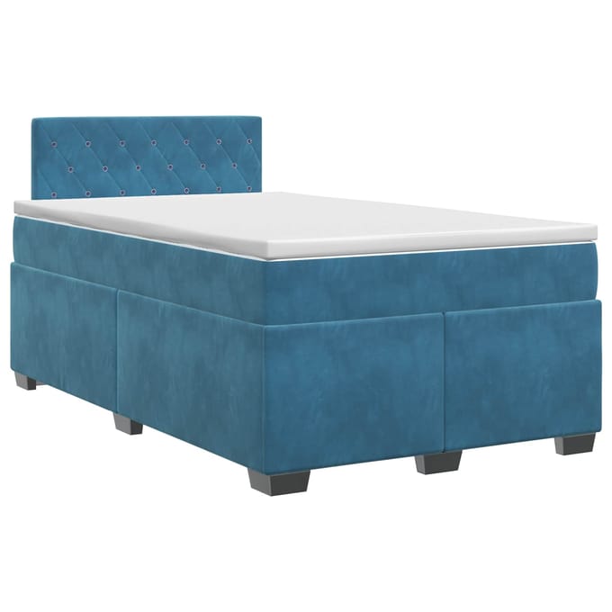 vidaXL - Boxspringbed - met - matras - Donkerblauw - 120 - x - 200 - cm - Fluweel