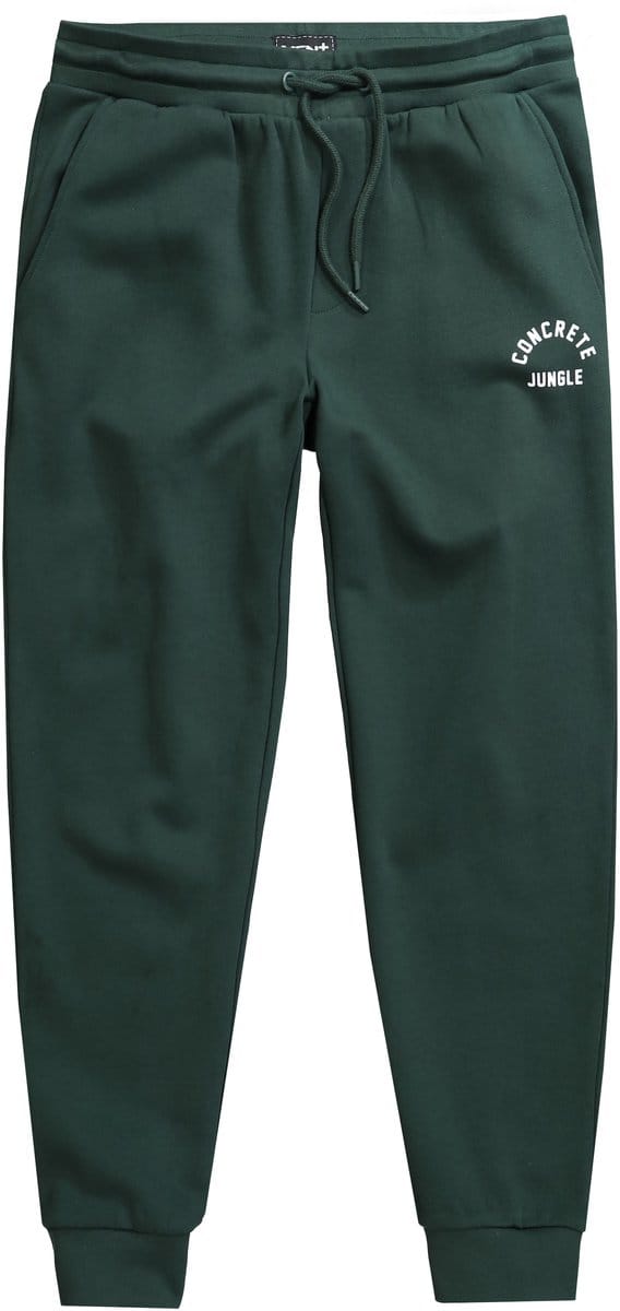 Men Plus - Heren - Joggingbroek print modern fit elastische tailleband 4 zakken - Dennengroen - Maat L