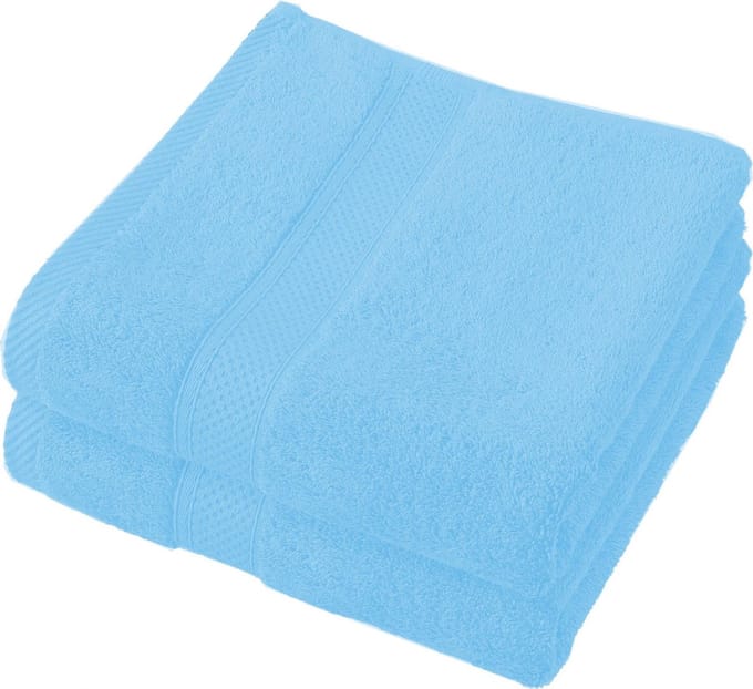 De Witte Lietaer Handdoek Stephanie Sky Blue - Set 2 stuks - 50 x 100 cm - Blauw - Katoen