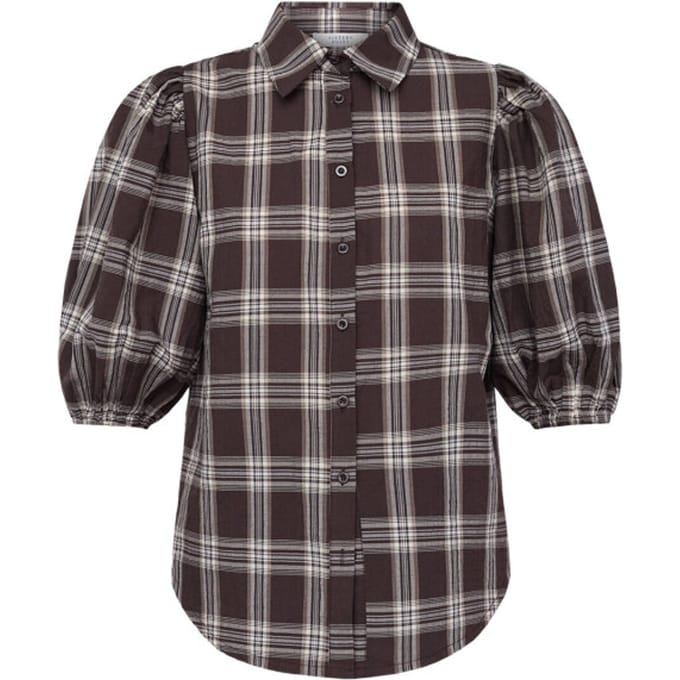 SISTERS POINT ELLA-SH90- Dames top - Brown check - Maat M
