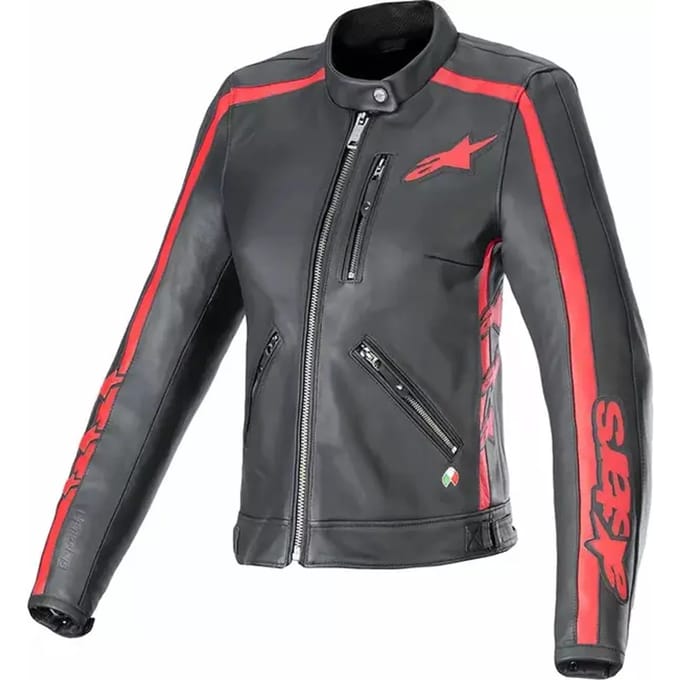 Leren motorjack voor vrouwen Alpinestars Dyno