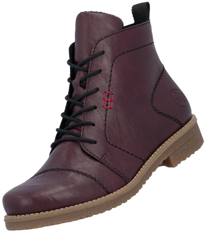 Rieker dames enkellaarsjes 73500-30 rood (bordeaux)