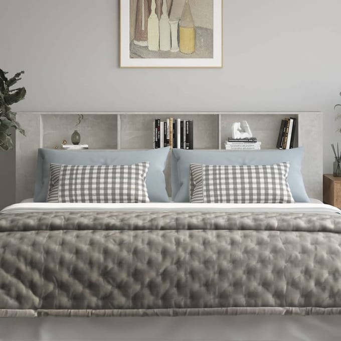 vidaXL - Hoofdbordkast - 220x18,5x104,5 - cm - betongrijs