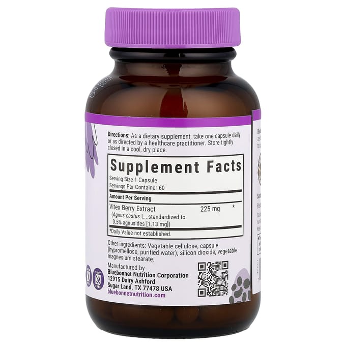 Extrait de Baies de Gattilier, 60 Capsules Végétales (225 mg par gélule)