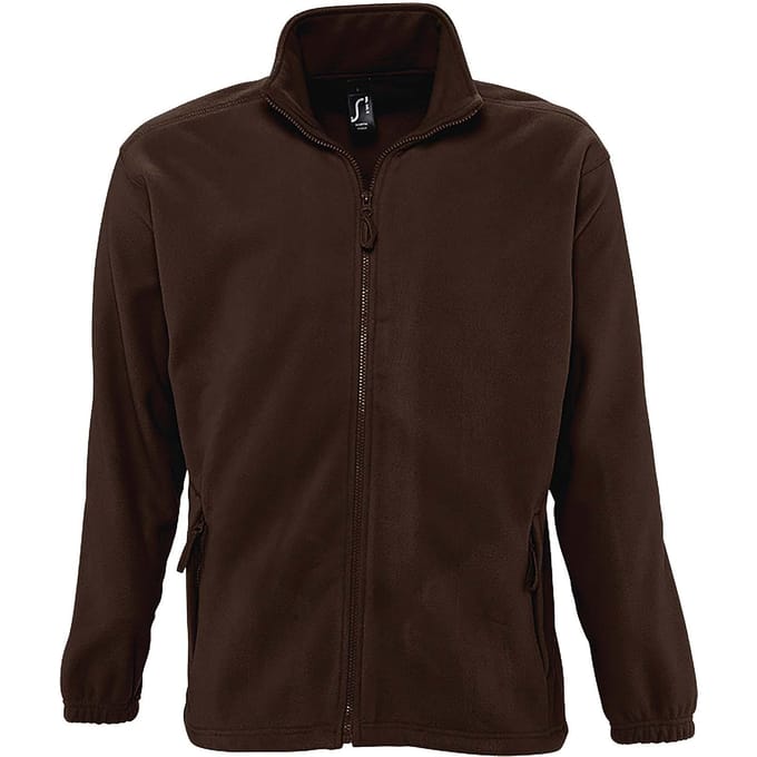 SOLS Heren North Full Zip Outdoor Fleece Jacket (Donkere chocolade)