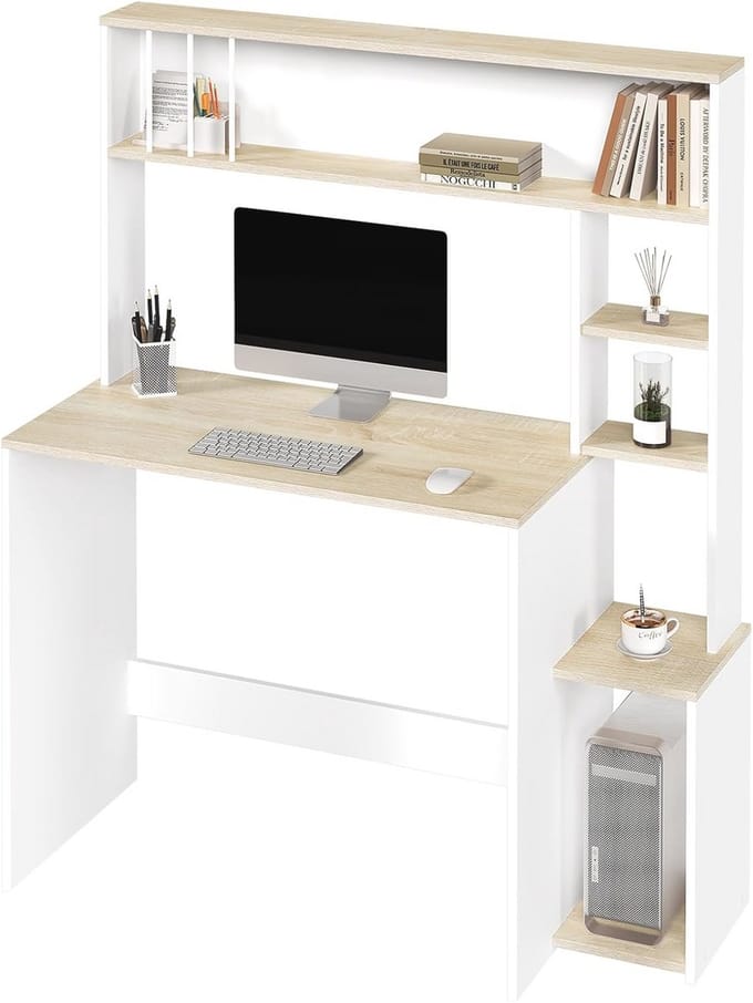 Multifunctioneel Bureau met Planken - 115 x 45 cm - Ruimtebesparend en Stabiel