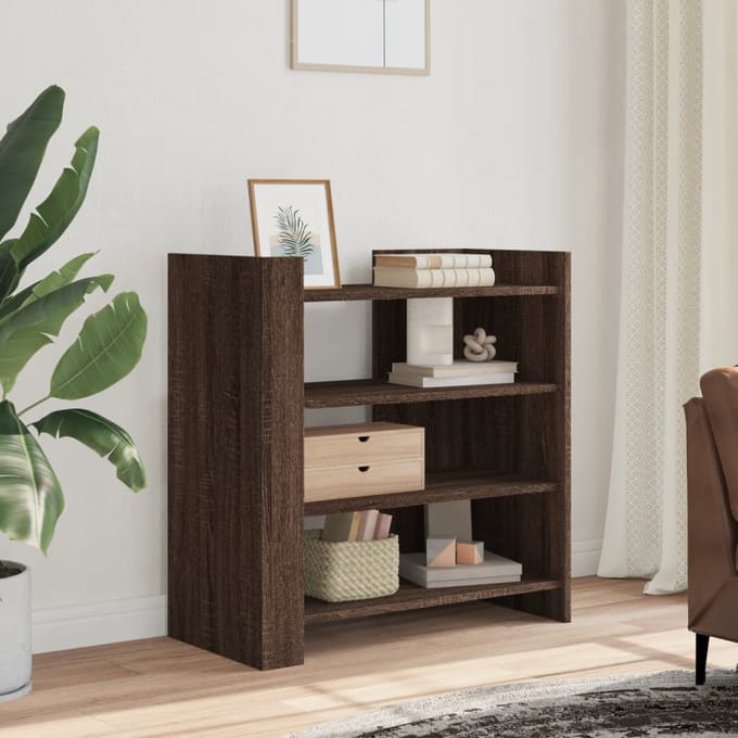 vidaXL - Dressoir - 73,5x35x75 - cm - bewerkt - hout - bruin - eikenkleur