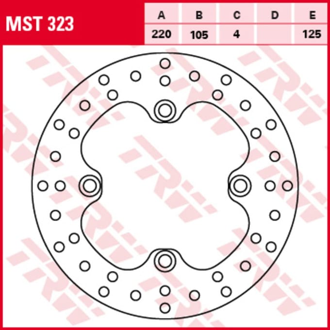 Remschijf TRW MST323, 1 Stuk