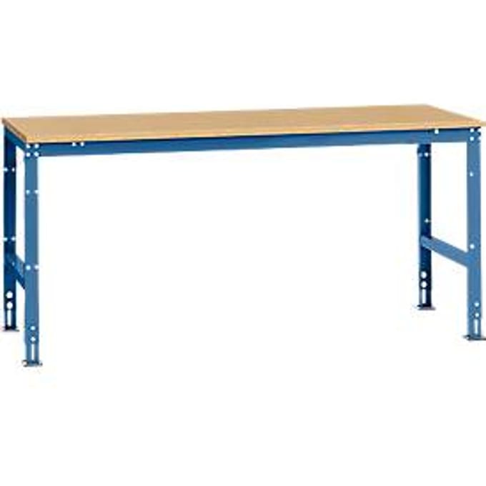 Manuflex werktafel UNIVERSAL Standaard, 2000 x 1000 mm, multiplex natuur, briljantblauw
