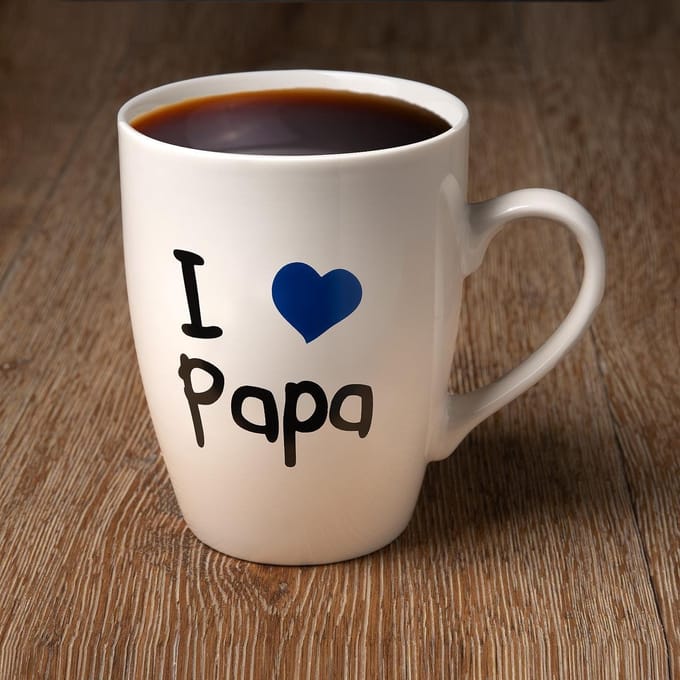 Vaderdag - Mok / beker met tekst 'I love Papa' - 36cl - D8,3XH10,5cm