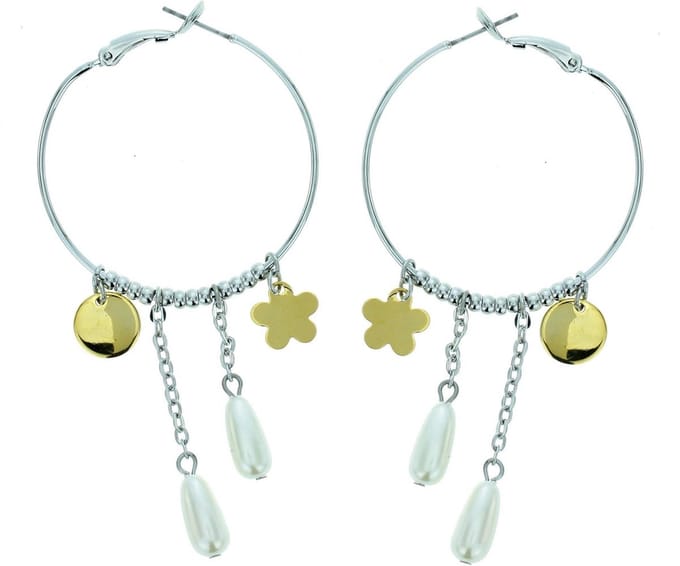 Behave - Oorringen met hangertjes - 7,5 cm