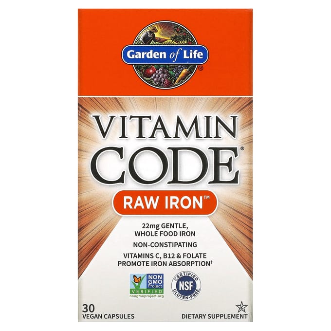 Vitamin Code RAW IJzer – Plantaardig & Zuiver - (30 capsules)
