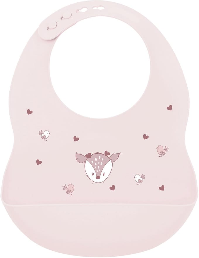 Nattou Mealtime Slabbetje met Opvangbakje - 28 cm - Roze