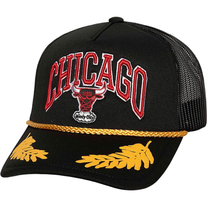 Mitchell And Ness NBA Chicago Bulls Leaf Snapback Trucker Pet Zwart
