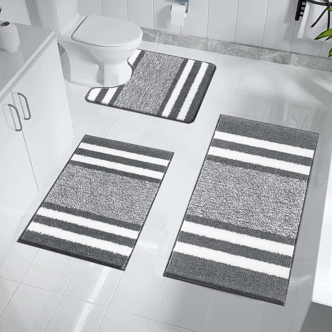Stellar Luxe Badmat - Set van 3 - Absorberende Douche Tapijten - Badkamermatten - Badmat Antislip - Badmatten