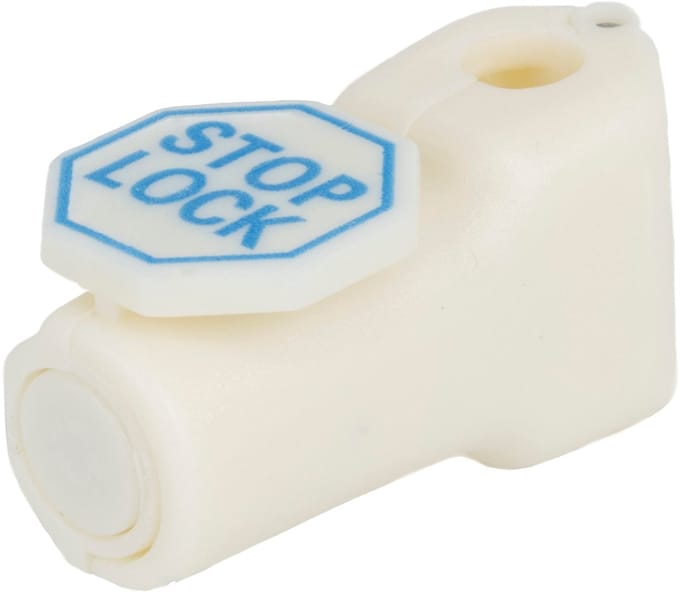 Anti-Diefstal Slot voor Displayhaak / Haakslot voor Dubbele Displayhaken - type: Stop-Lock-Wit