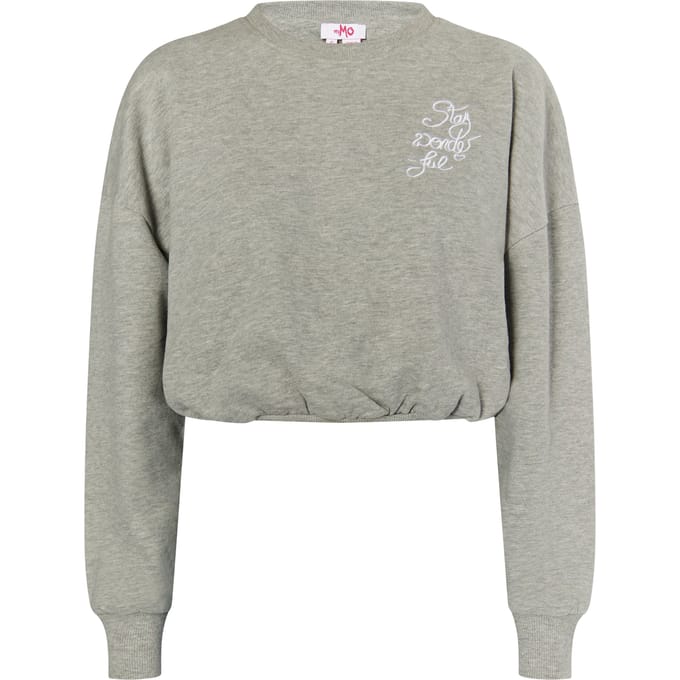 Mymo Cropped sweatshirt Dames grijs melange