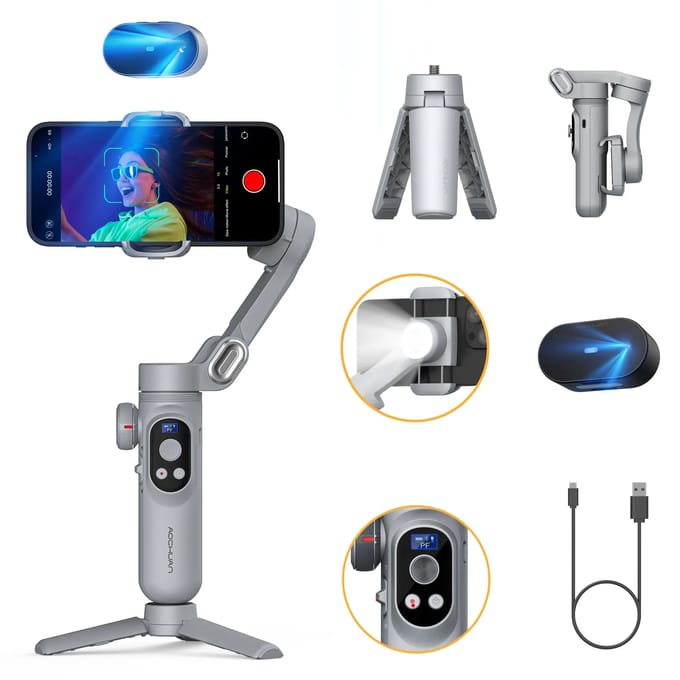 AOCHUAN Smart XPro Ai Grijs Gimbal Stabilizer Voor iPhone En Android 3-As Intelligente Gimbal Stabilizer Toepasselijke Gezicht tracking