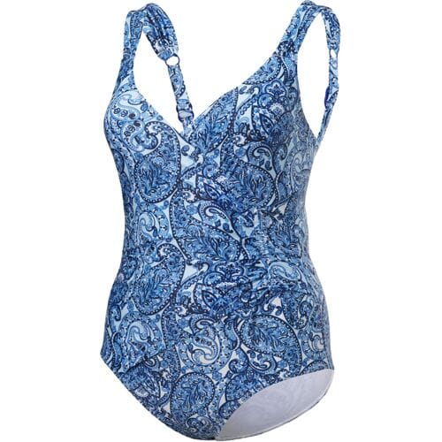 CRIVIT Dames badpak of bikini - plus size (Blauw/wit, 46)