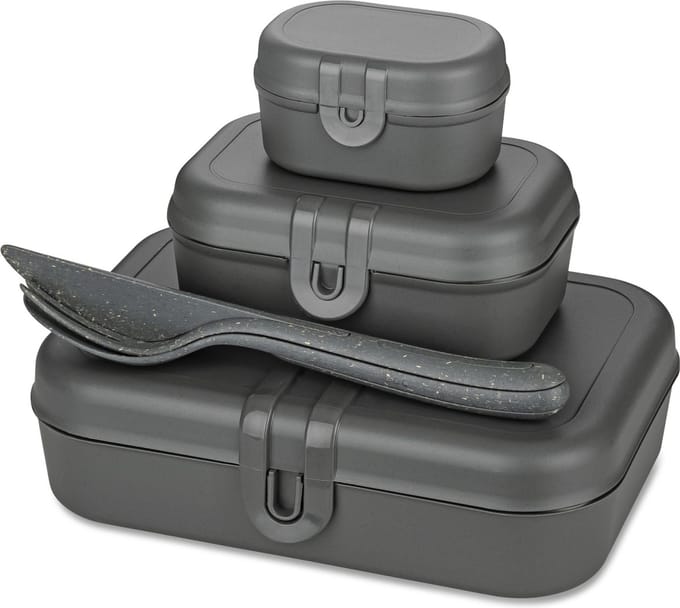 Bio Circulair Lunchbox & Bestekset Pascal Ready - Grijs