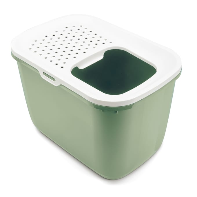 Savic Hop In - Kattenbak - Instap Boven - Botanical Groen/Wit - 58,5 x 39 x 39,5 cm