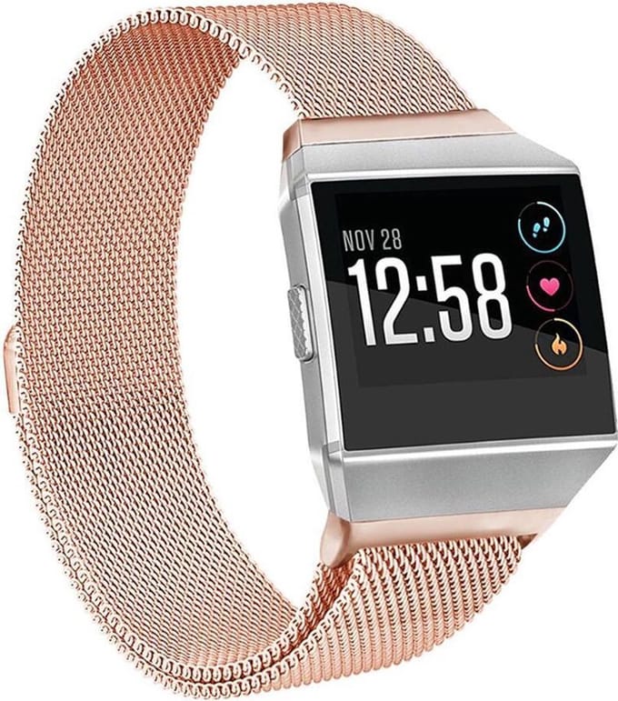 Shop4 - Fitbit Ionic Bandje - Metaal Rosé goud
