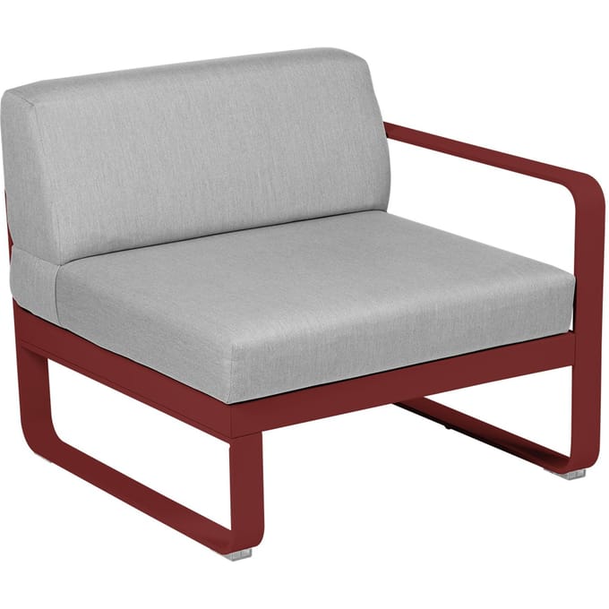 Fermob BELLEVIE Fauteuil Module rechts - 43 chili mat - 79 Flanelgrijs