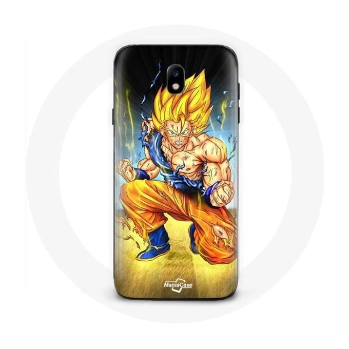 Coque pour Samsung Galaxy J7 2017 Son goku dragon ball corps enervé