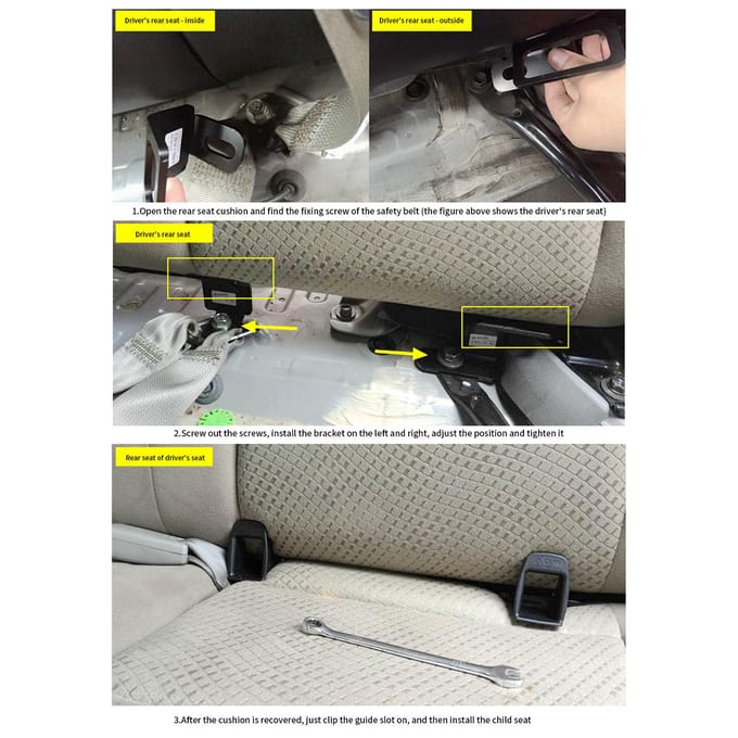 Autokinderzitje Bevestiging Anker Montageset Vervanging voor Honda City 2008-2019 right gray