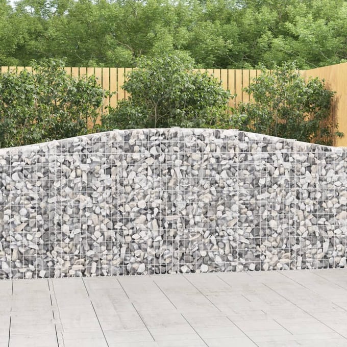 vidaXL - Schanskorven - 8 - st - gewelfd - 400x30x100/120 - cm - ijzer