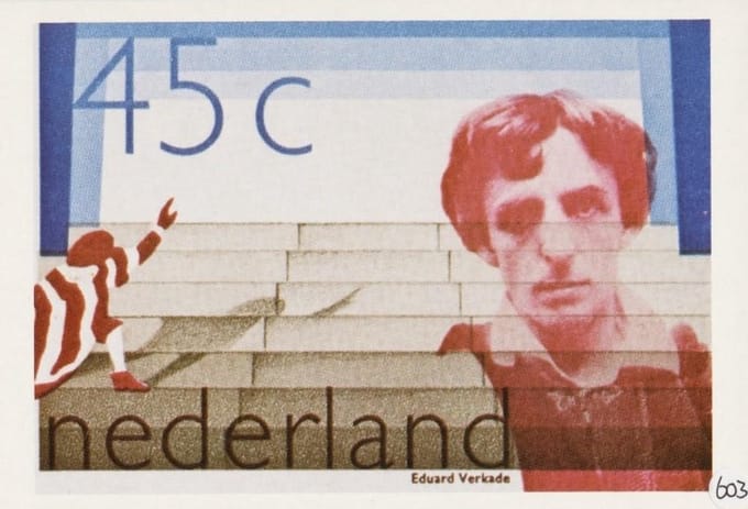 Briefkaart met afbeelding Eduard Verkade als Hamlet postzegel