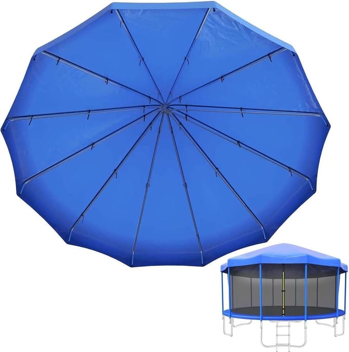 Trampoline Luifelhoes - Trampoline Zonnedak - Bescherming Trampoline - Universele Compatibiliteit - 8ft Diameter - Zwart