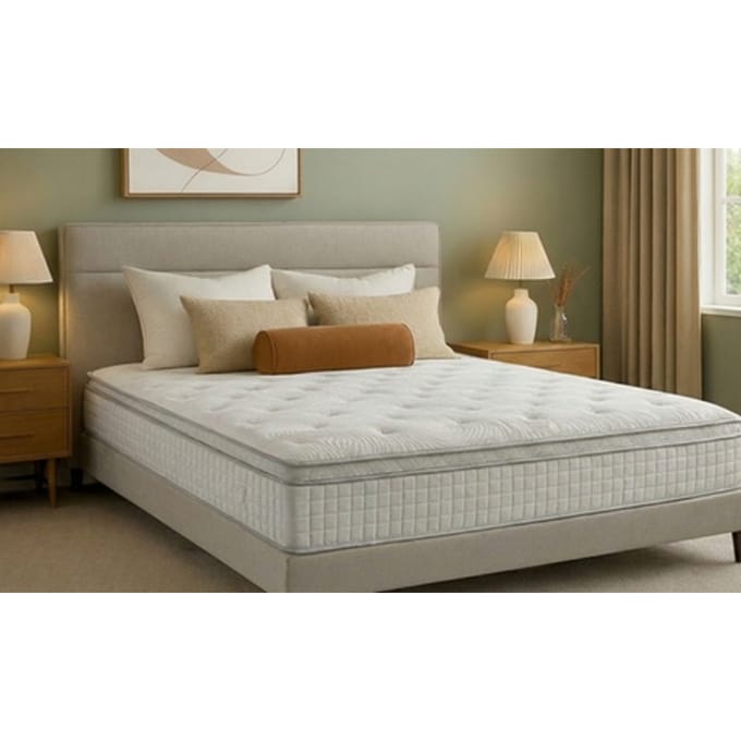 Hybride Perle matras met geïntegreerde topper van Sampur: 90 x 190