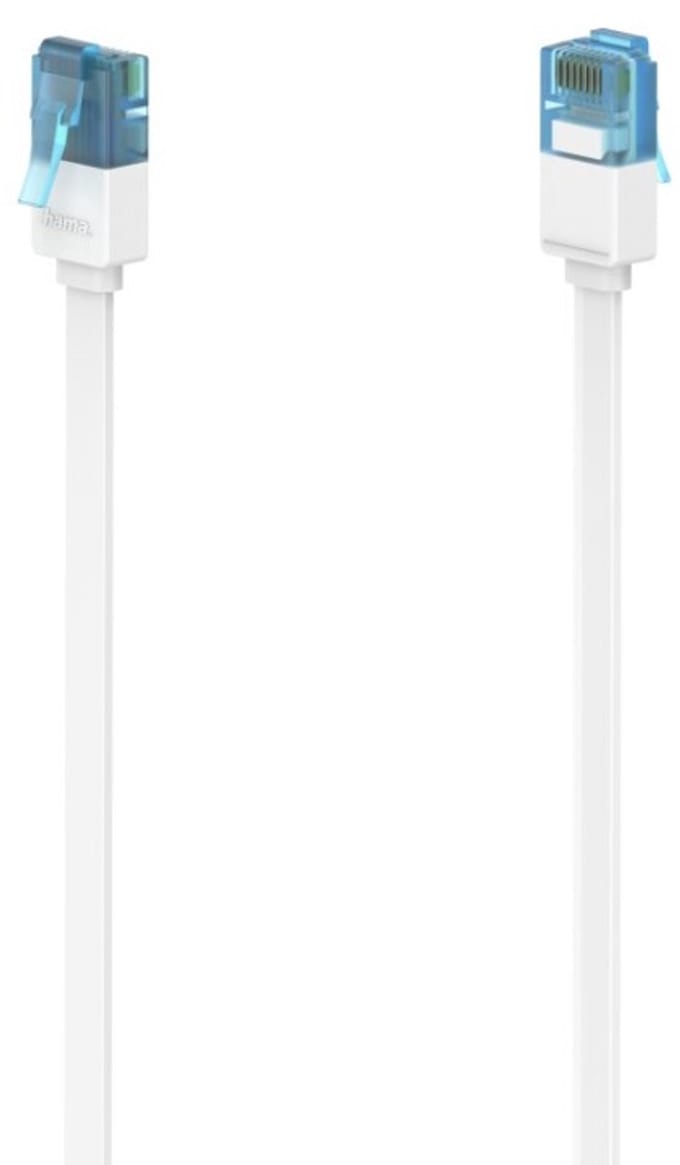 Hama Network Cable Cat6A 10Gbit/S U/Utp Flat White 15m - Wit - 15m