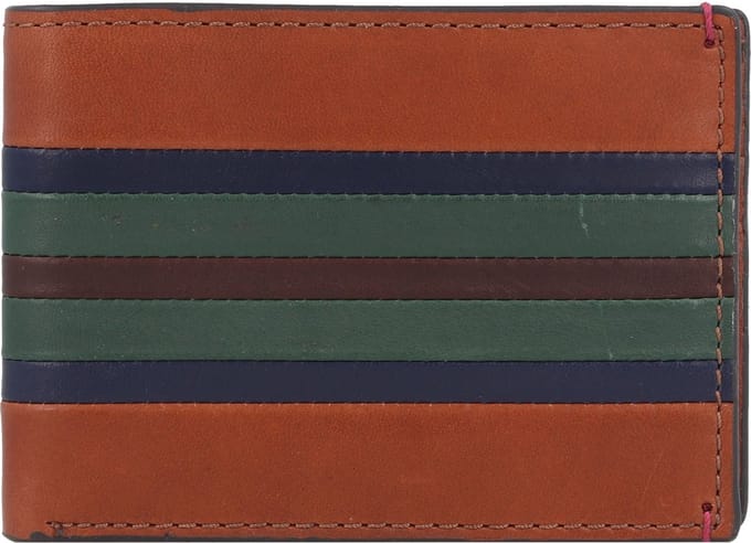 FOSSIL Portemonnee Bronson FPW Bifold Wallet Colorful Stripes Bruine