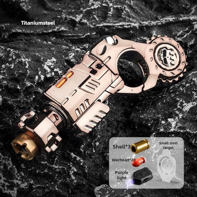 Set de Pistolets Jouets en Alliage à Éjection de Douilles Soulagement du Stress Jouet Sensoriel Fidget Mini Toupie à Doigts Gadget de Bureau EDC Cadeau pour Adolescents Garçons