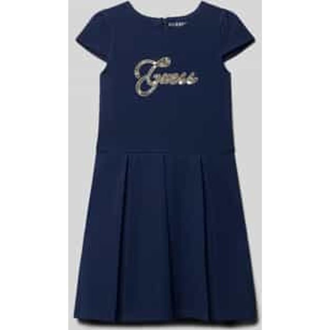 Mini-jurk met labeldetail