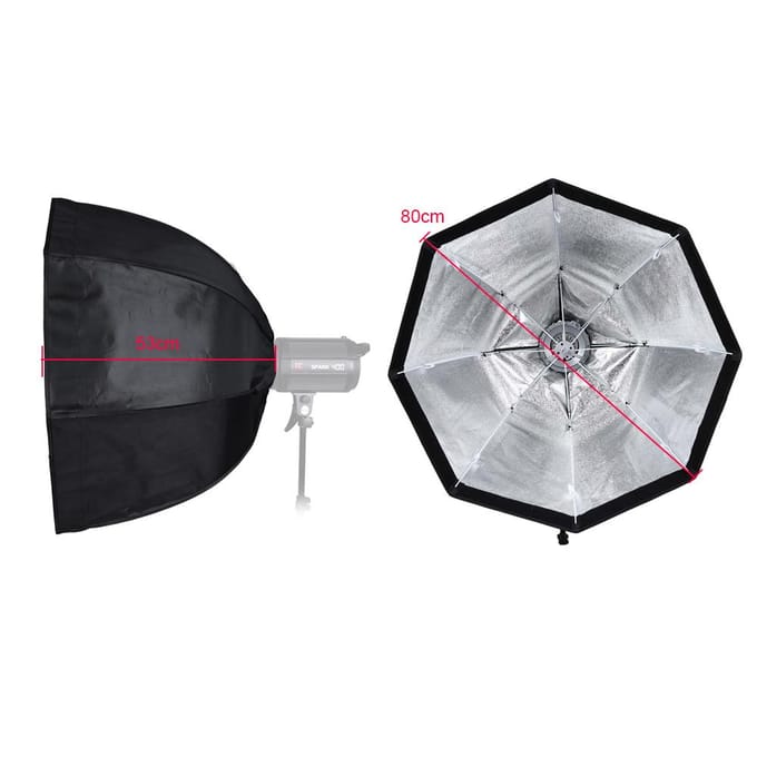80cm / 31.5in Draagbare Achthoekige Honingraat Grid Paraplu Softbox met Bowens Mount voor Speedlite gray