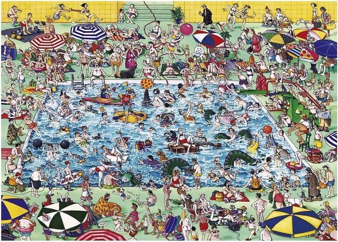 Puzzel - Legpuzzel Inlegpuzzel - Ontspanning - Wimmlige motieven - 27 x 20 inch - Geel