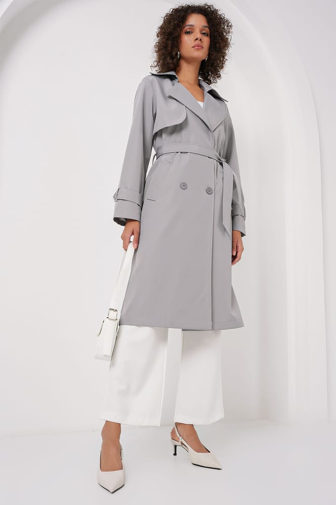 Dubbelzijdige Lange Trenchcoat