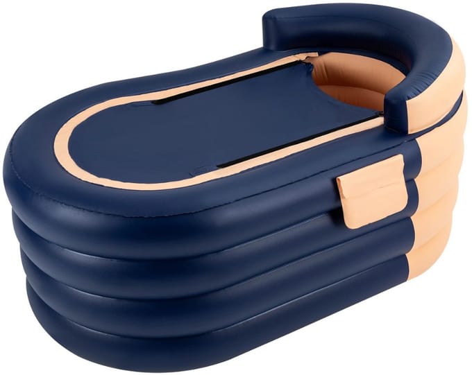 Livano Ijsbad - Zitbad - Ice Bath - Dompelbad - Opblaasbaar - Wim Hof Methode - Blauw - 140x84