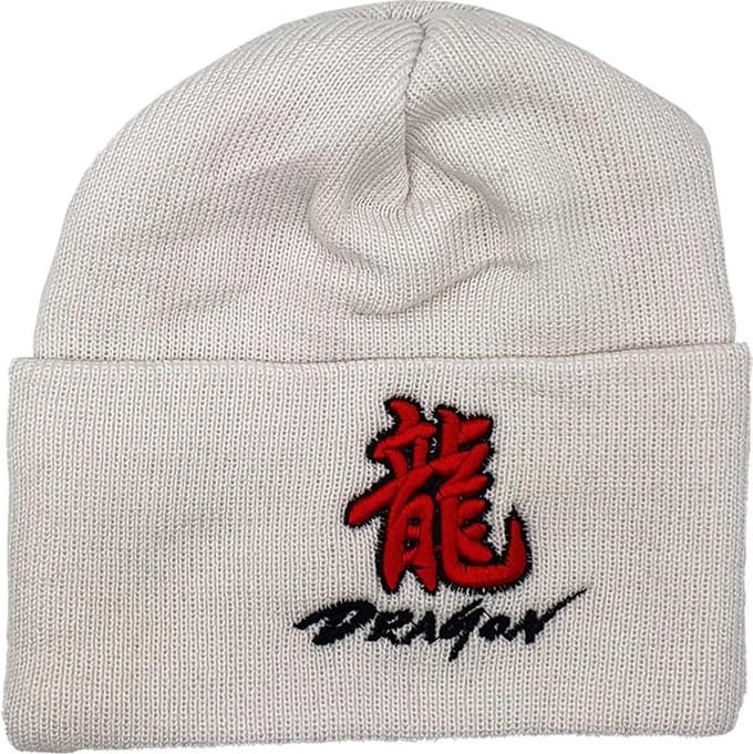 Lauren Rose - Chinese Dragon Sign Beanie - One Size - Muts - Wit