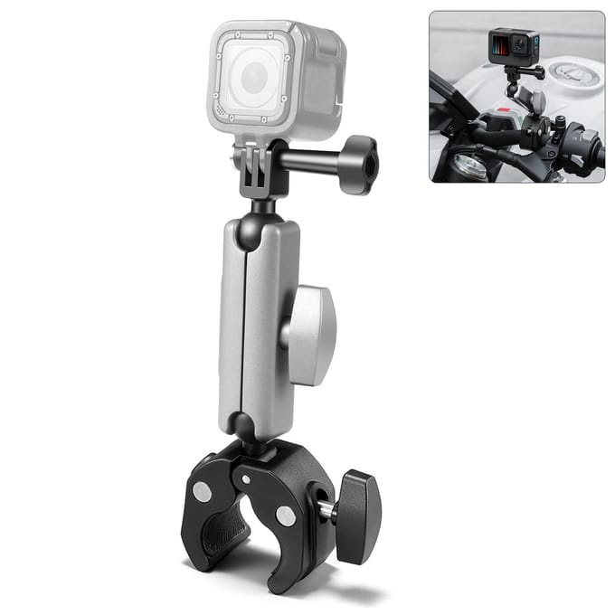 PULUZ PU867B Camera Mounts Klem Mount Fietsstuur Adapter Mount Aluminium 2kg/4.4lbs zilver